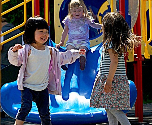 Girls on slide-1-1