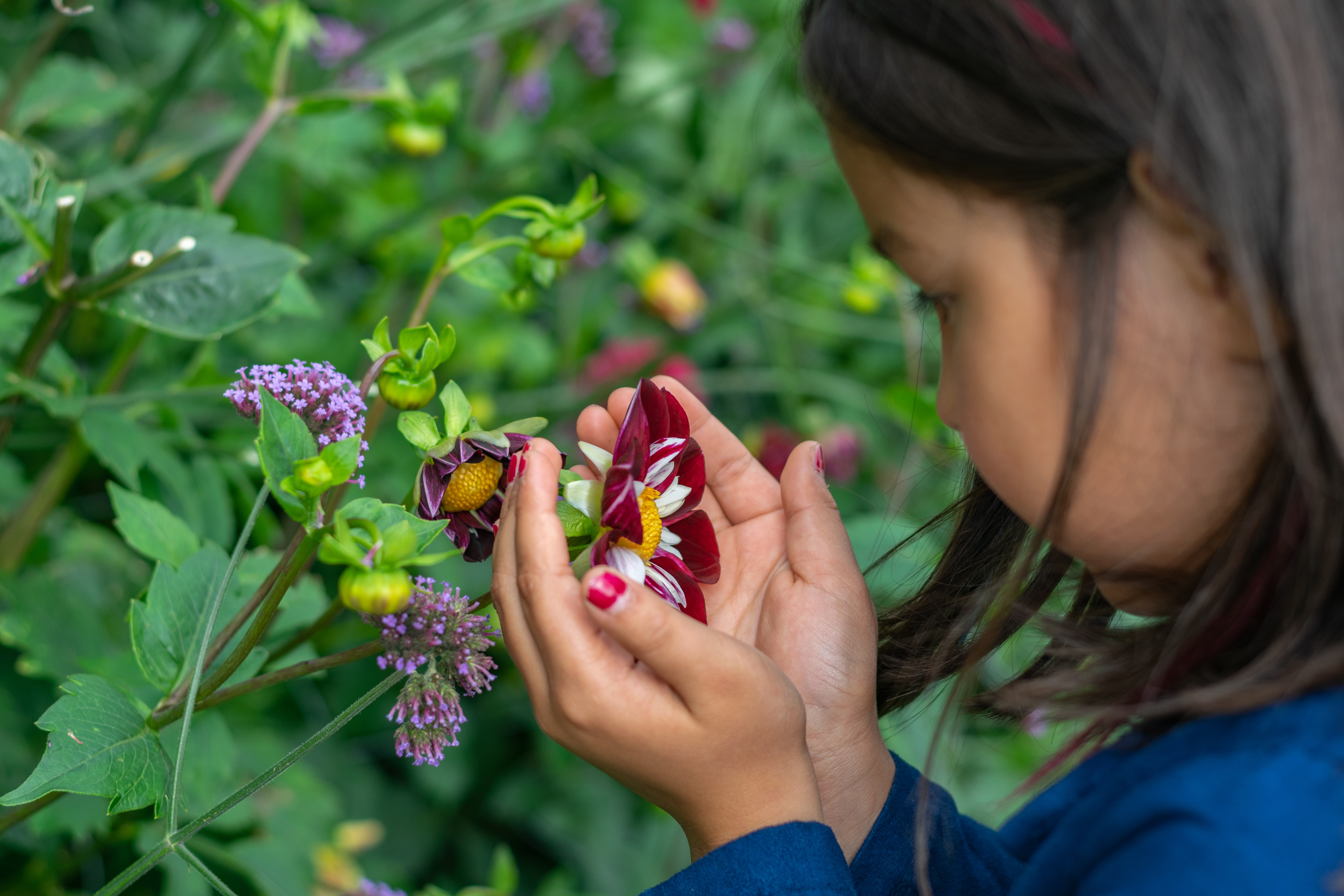 child-smelling-flowers