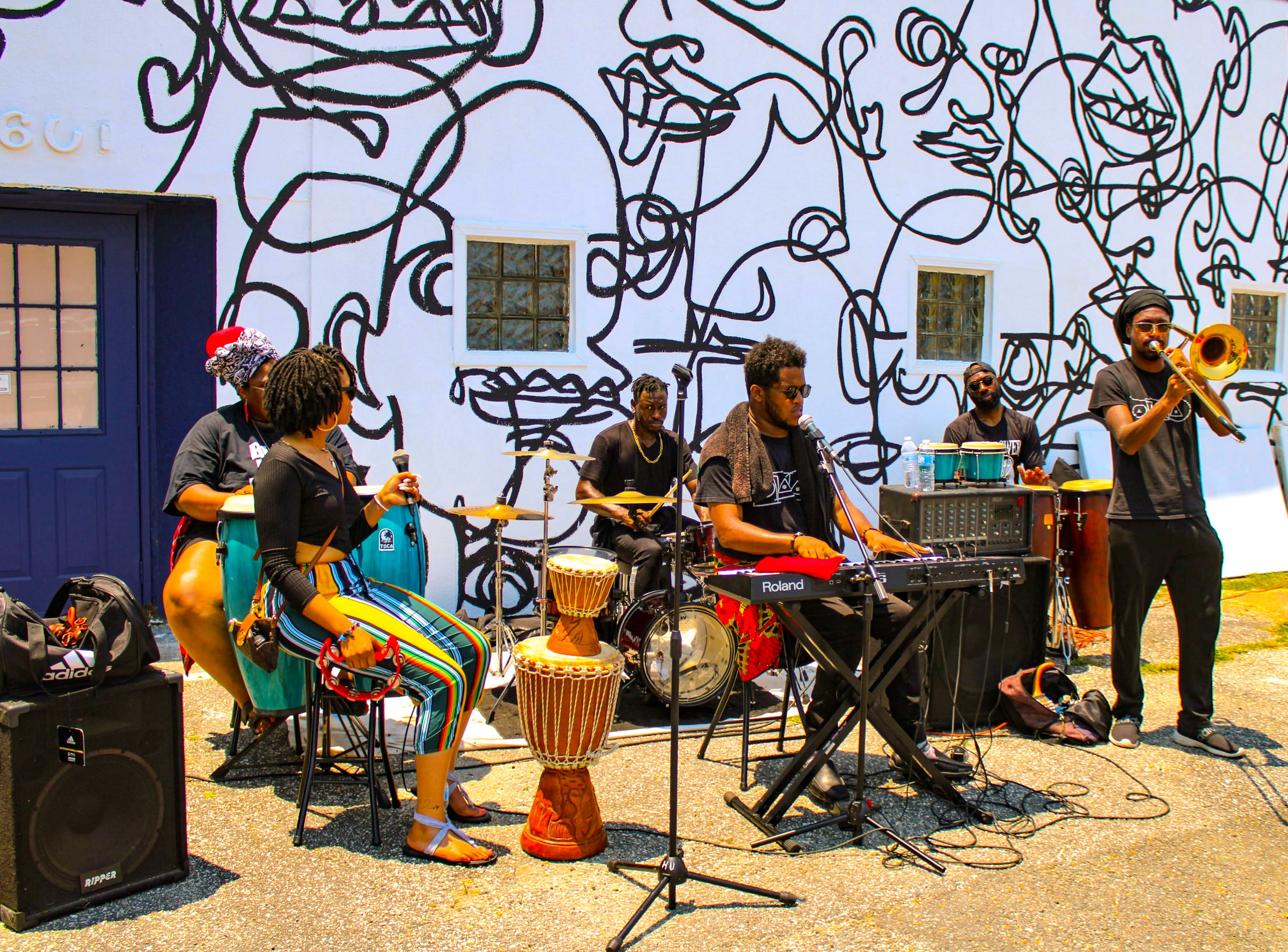 band playing at a juneteenth celebration