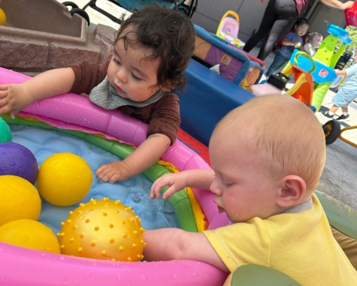 Children playing at preschool