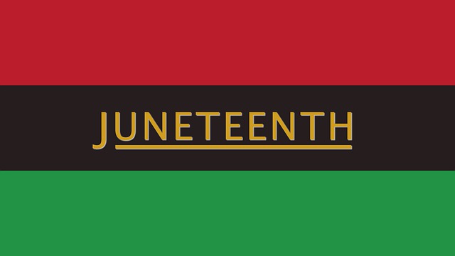 juneteenth sign and flag