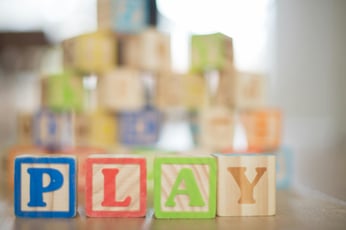 Blocks stacked ready for play