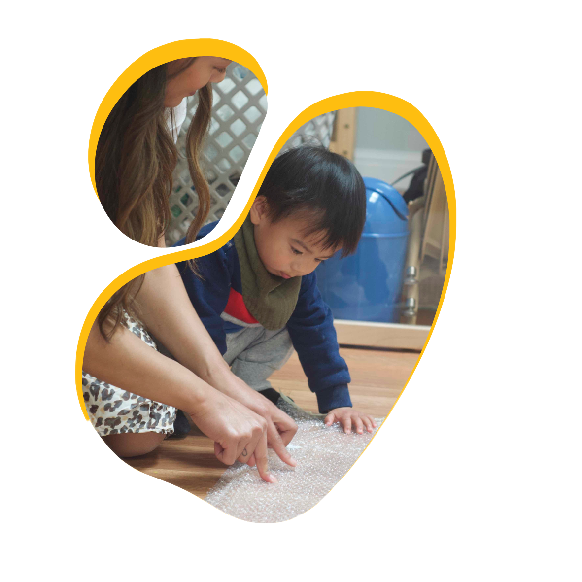 Teacher and child at San Mateo Downtown Preschool