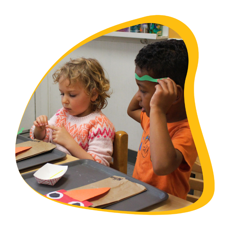 children crafting at Kids Konnect San Leandro Preschool