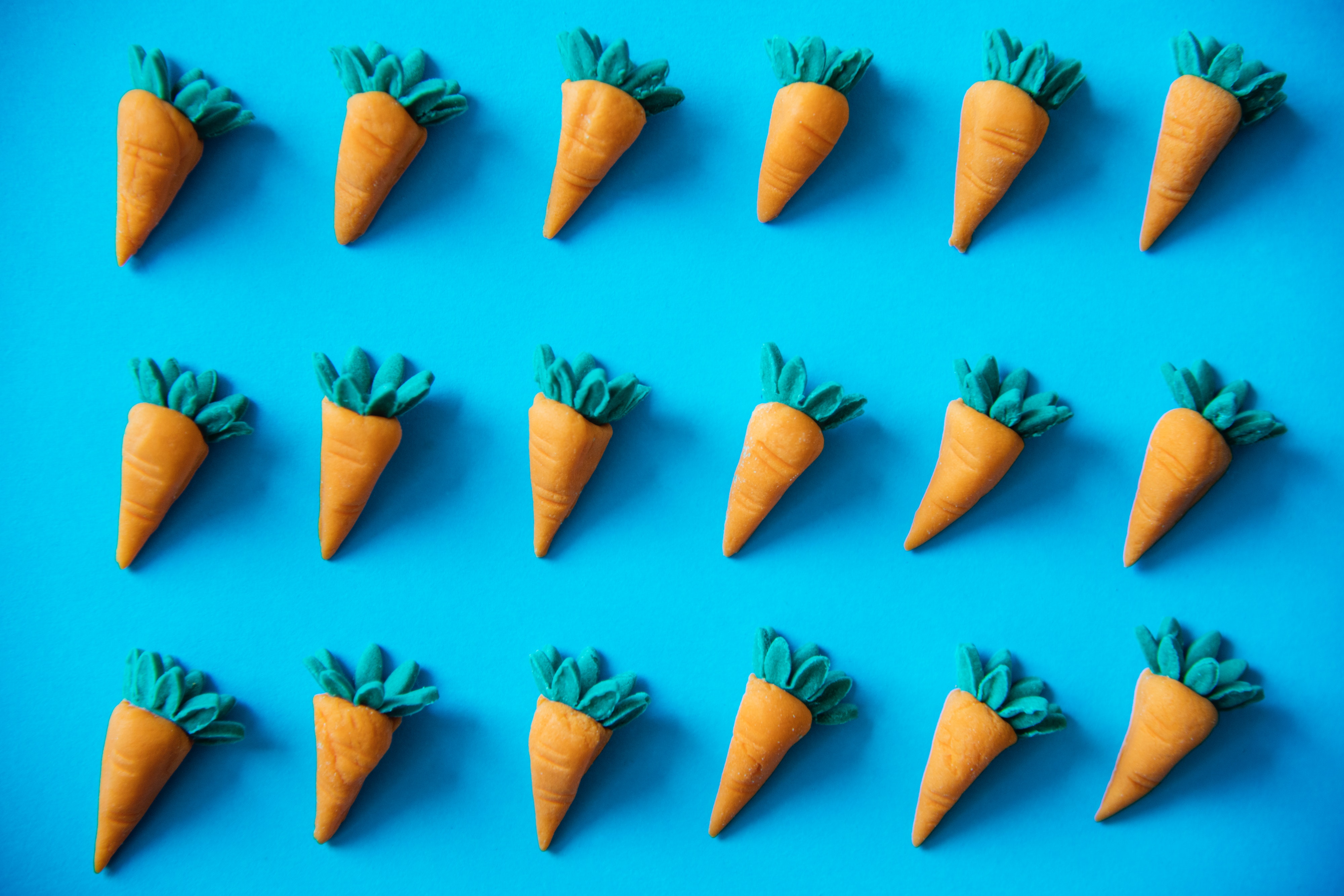 Toy carrots like these are great for a pretend garden